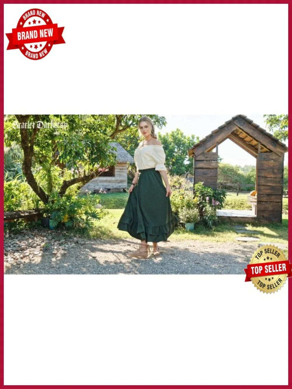 Maxi Skirt for Women Renaissance Long Flowy Layered Medieval Skirt